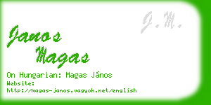janos magas business card